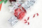 Small Box Decoration  For Christmas Day Arrange Stock Photo