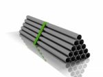 Lot Of Folded Steel Pipes Stock Photo