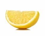 Slice Of Lemon Isolated On White Background Stock Photo