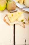 Fresh Pears And Cheese Stock Photo