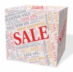 Sale Cube Represents Words Offers And Bargains Stock Photo