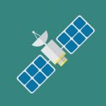 Satellite In Flat Style Stock Photo