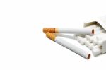 Cigarette White Background Stock Photo