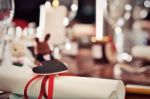 Romantic Table Setup Stock Photo