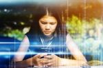 Woman Using Smart Phones  Stock Photo