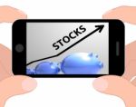 Stocks Arrow Displays Increase In Worth For Stockholders Stock Photo