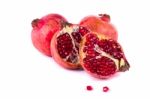 Pomegranates On White Stock Photo