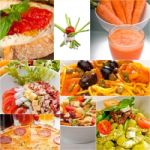 Healthy Vegetarian Vegan Food Collage Stock Photo