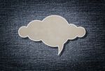 Cloud Paper On Blue Denim Background Stock Photo