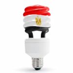 Flag Of Egypt On Bulb Stock Photo