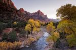 Virgin River At Sunset Stock Photo