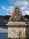 An Old Railway Company Sign On The South Bank Of The River Thame Stock Photo