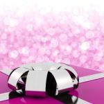 Pink Gift Box With Bokeh Backdrop Stock Photo