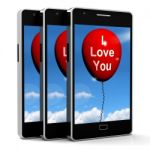 I Love You Balloon Represents Lovers And Couples Stock Photo