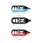 Creative Pencil Logo Design Stock Photo