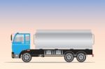 Side View Of Big Oil Tanker Truck  Stock Photo