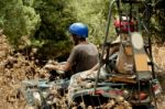 People Riding Quad Bike Stock Photo