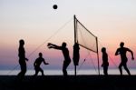 Beach Volleyball Stock Photo