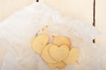 Heart Shaped Shortbread Valentine Cookies Stock Photo