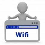 Wifi Webpage Shows Wireless Internet 3d Rendering Stock Photo