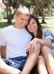 Romantic Young Couple Enjoying Day Out Stock Photo