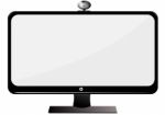 Computer Display White Screen,tv Stock Photo