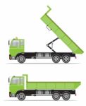 Side View Of Big Dump Truck Stock Photo