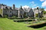 View Of The Front Of The Cotehele Building Stock Photo