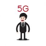 5g Communication Technology With Business Man Stock Photo