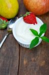 Fruits And Yogurt Stock Photo