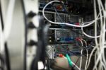 Storage Servers In Data Room Domestic Room Stock Photo