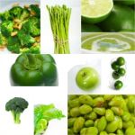 Green Healthy Food Collage Collection Stock Photo