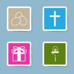 Easter Icon Set Stock Photo