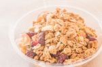 Homemade Granola Breakfast With Dried Fruit Stock Photo