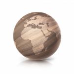 Oak Wood Globe 3d Illustration Europe And Africa Map Stock Photo