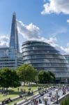 View Of City Hall London And Promenade Stock Photo