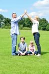 Happy Family Enjoying Their Day Out Stock Photo