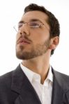 Young Man Wearing Spectacles Stock Photo