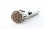 Wireless Microphone Focus On Head Body Blur Stock Photo