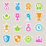 Trophy And Awards Icons Set Stock Photo