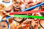 Color Shavings Pencils Stock Photo