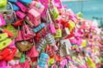 Seoul - March 28 : Love Padlocks At N Seoul Tower Or Locks Of Love Is A Custom In Some Cultures Which Symbolize Their Love Will Be Locked Forever At Seoul Tower On March 28,2015 In Seoul,korea Stock Photo