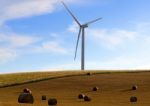 Straw Bales And Energy Stock Photo