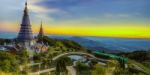 Landscape Of  Two Pagoda At Doi Inthanon Stock Photo