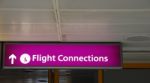 Flight Connections Sign Stock Photo