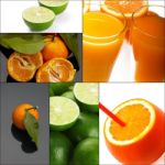 Citrus Fruits Collage Stock Photo