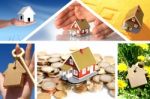 Invest In Real Estate. Business Collage Stock Photo