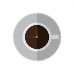 Coffee Cup Time Top View  Illustration Stock Photo