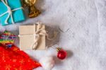 Gift And Christmas Decorations Stock Photo