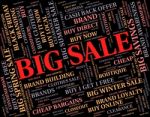 Big Sale Showing Text Words And Bargains Stock Photo